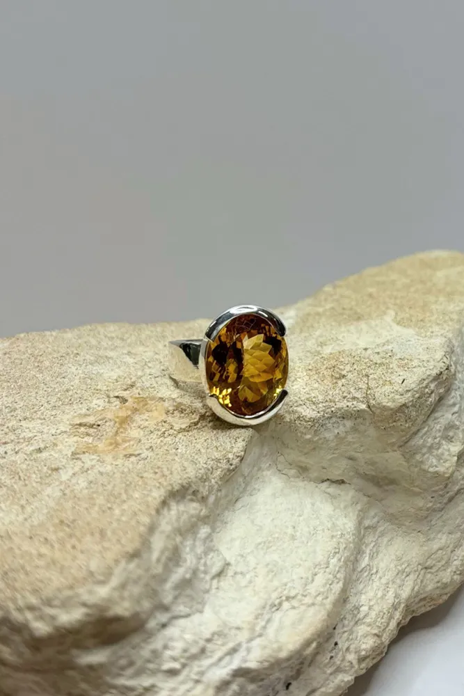 Kira Sterling Silver Citrine Ring