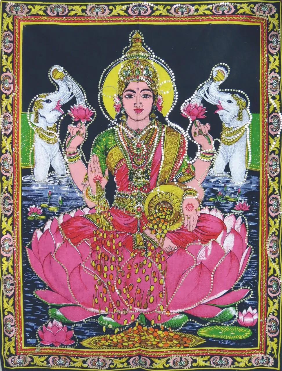 Lakshmi hand painted tapestry