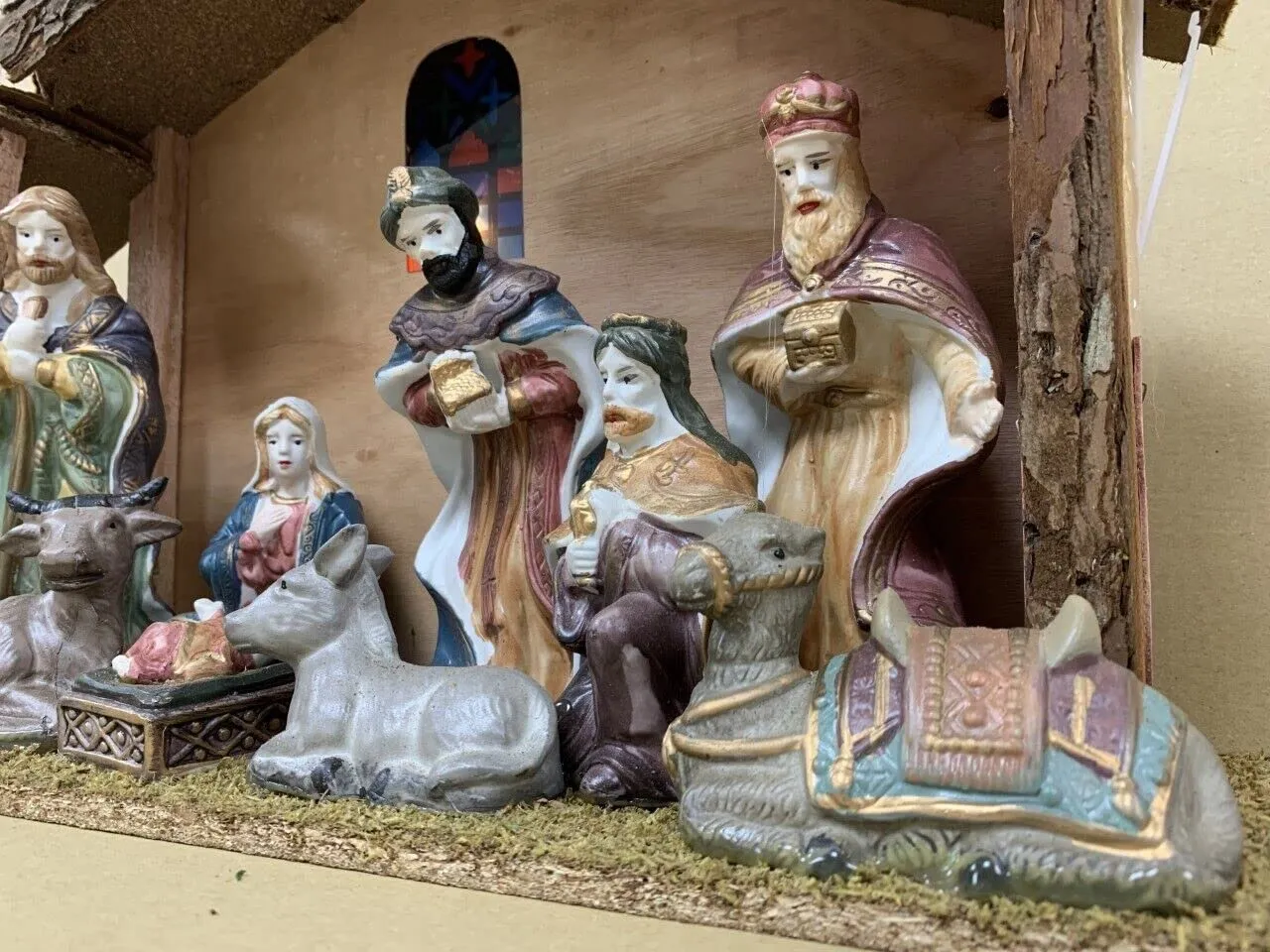 Light Up Nativity Scene with Porcelain Figurines - 98077