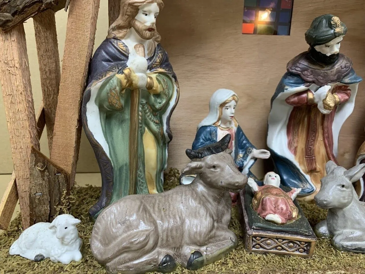 Light Up Nativity Scene with Porcelain Figurines - 98077