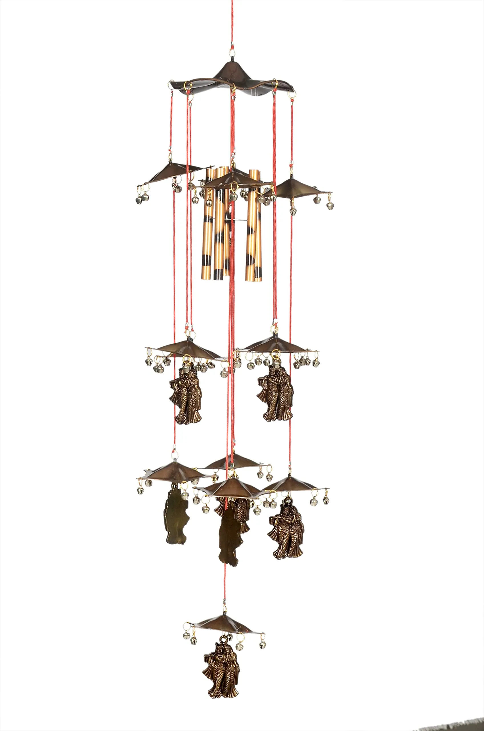 Lucky Antique Radha Krishna Wind Chimes - Serene Sound for Home and Office Decor, Ideal for Interior and Exterior Spaces, Perfect Gift (Recommended by Feng Shui and Vastu)