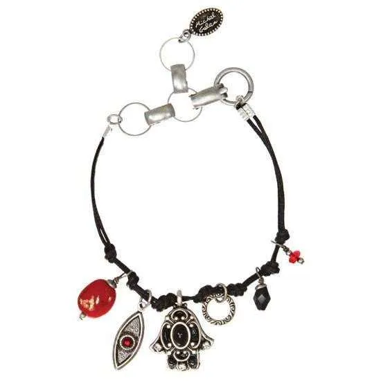 Michal Golan Black Hamsa and Evil Eye Bracelet