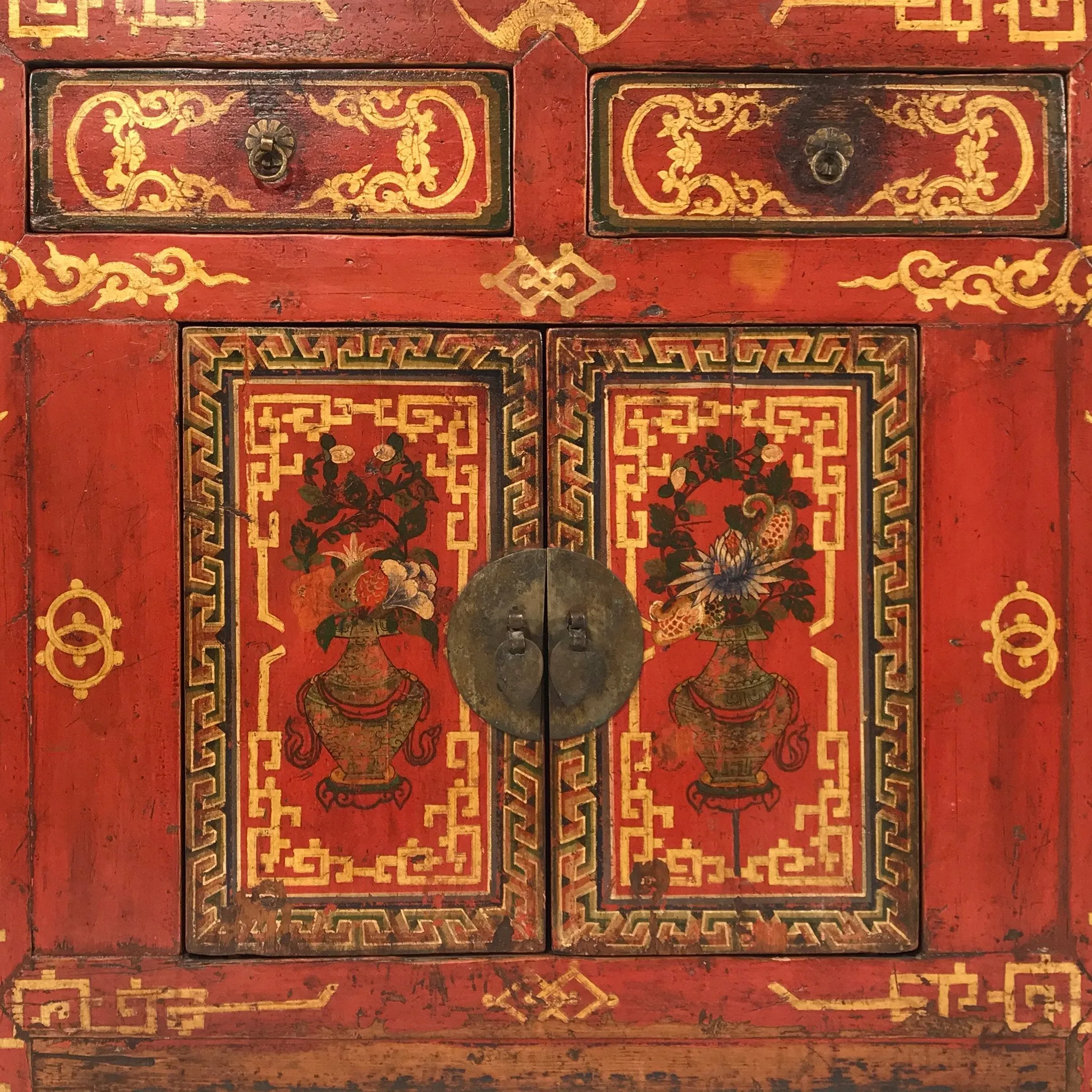 Mongolian Cabinet With Original Painting - 18thC