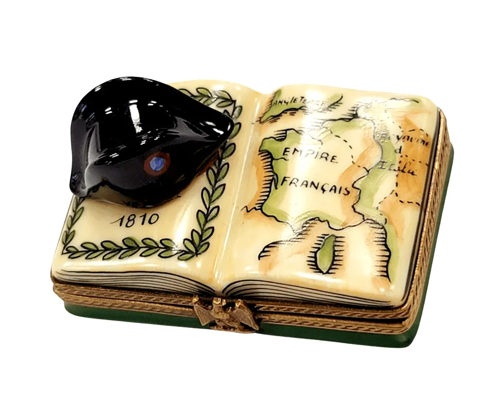 Napolean French Military Hat on Book Map