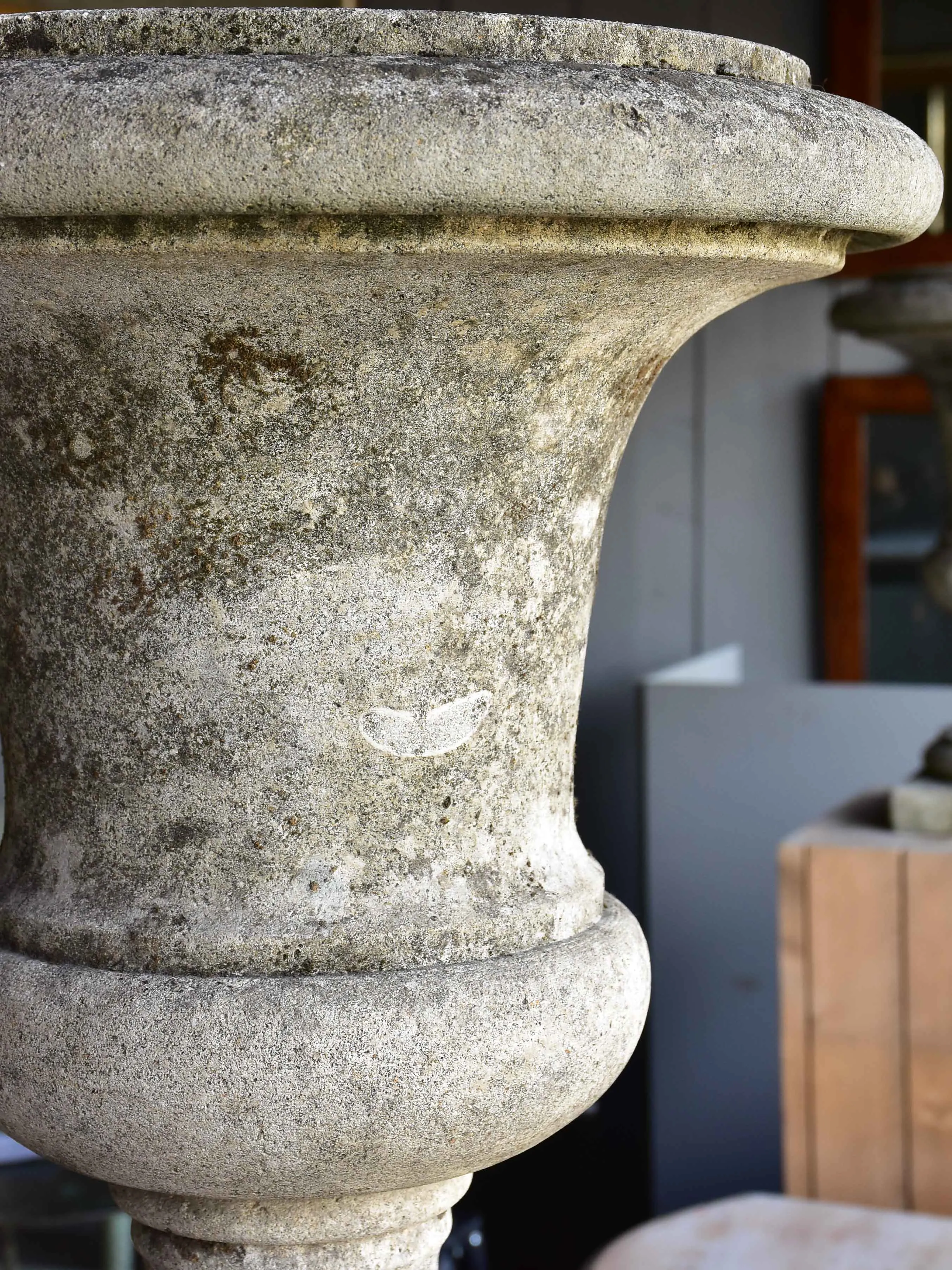 Pair of antique Italian stone garden urns