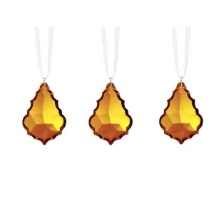 Prisms for Windows Swarovski Crystal Topaz Pendeloque Hanging Crystals, 3 Pcs