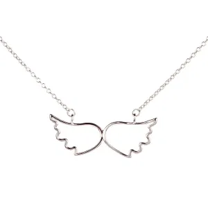 Symbolic Angel Wing Silver Necklace