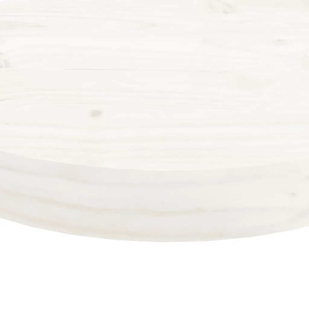 Table Top Round White Ø60x3 cm Solid Wood Pine