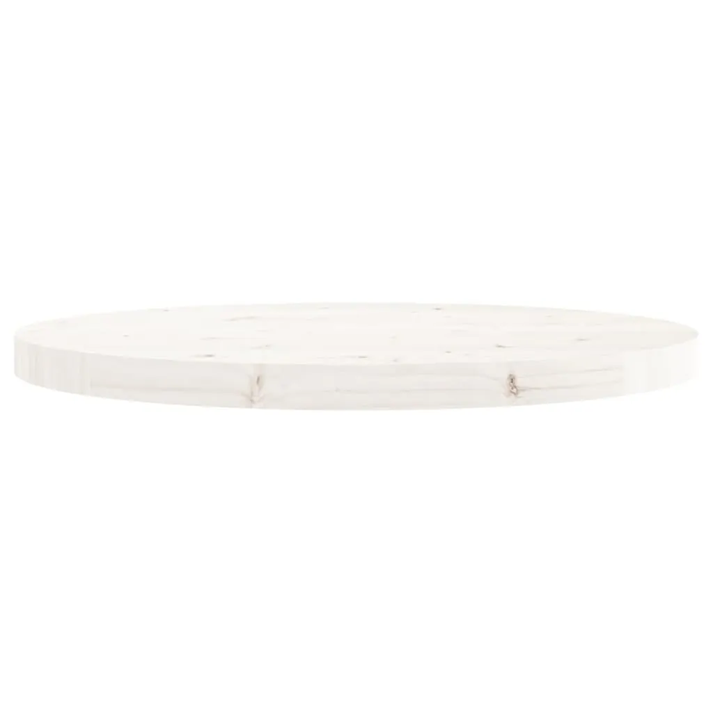 Table Top Round White Ø60x3 cm Solid Wood Pine