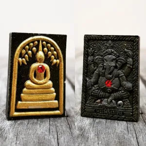 Thai amulets Phra Somdej Prokpo back with Lord Ganesh Lp Koon Wat Banrai Lucky Buddha Charm Pendant