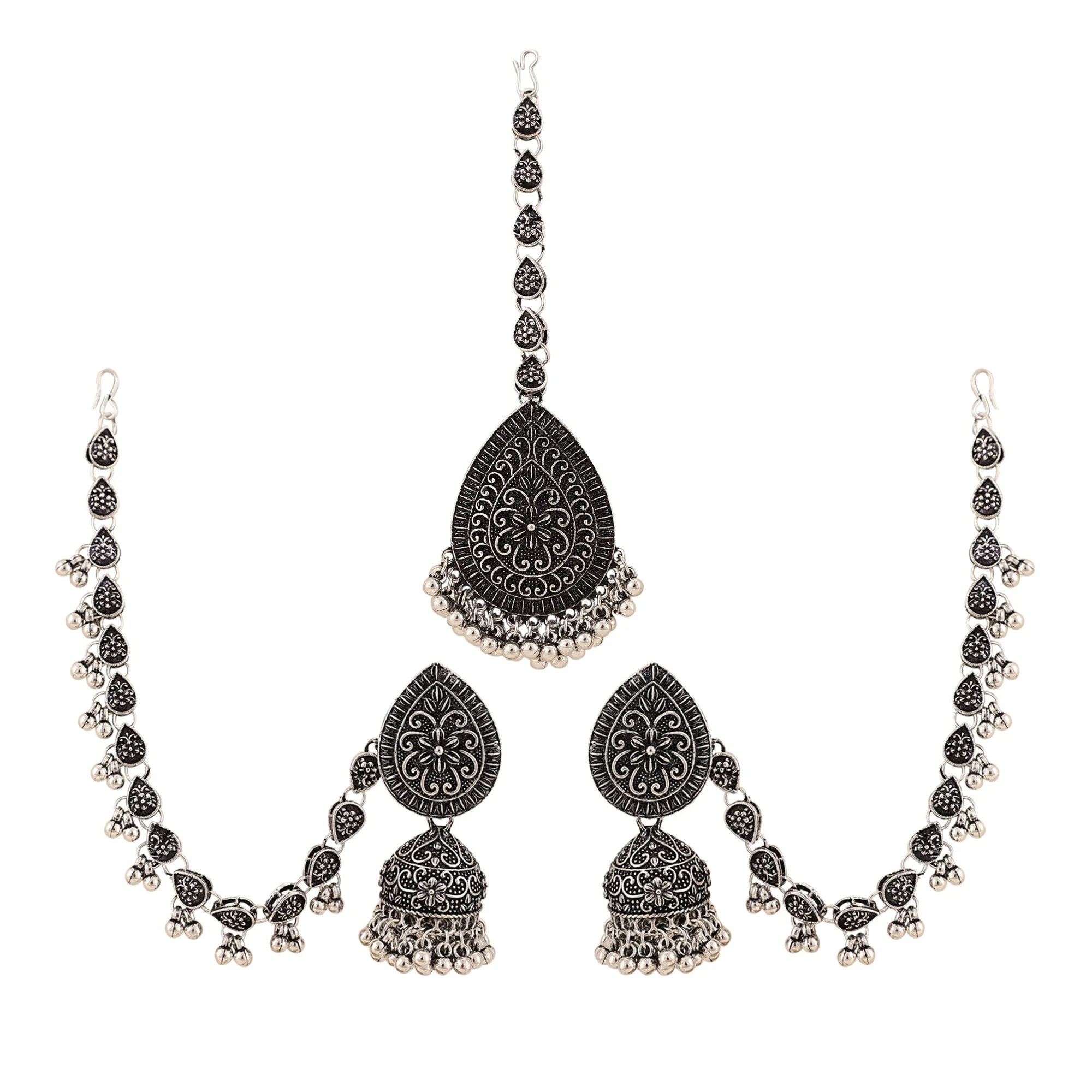 Traditional Oxidized Jhumka Combo