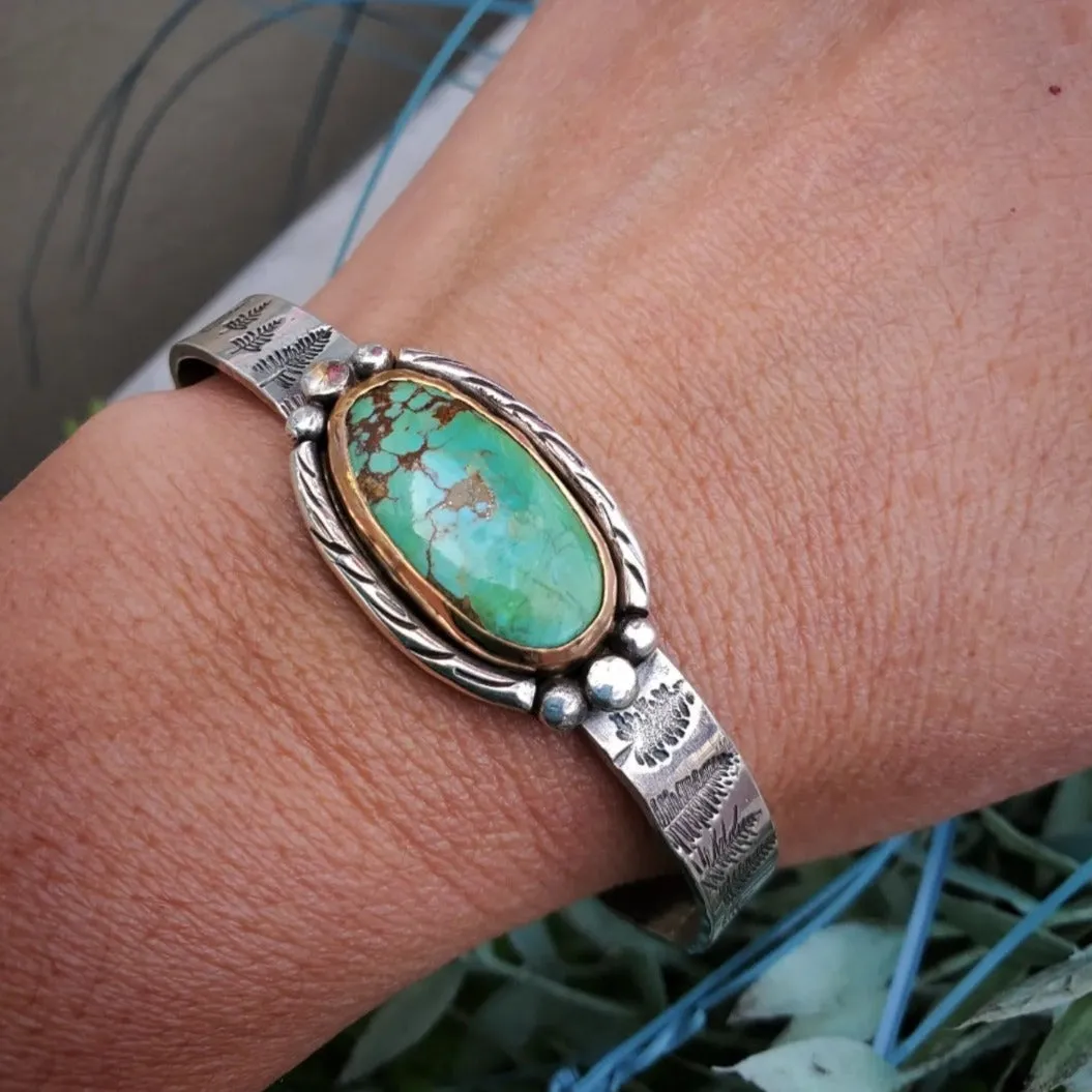 Turquoise and Tree Cuff