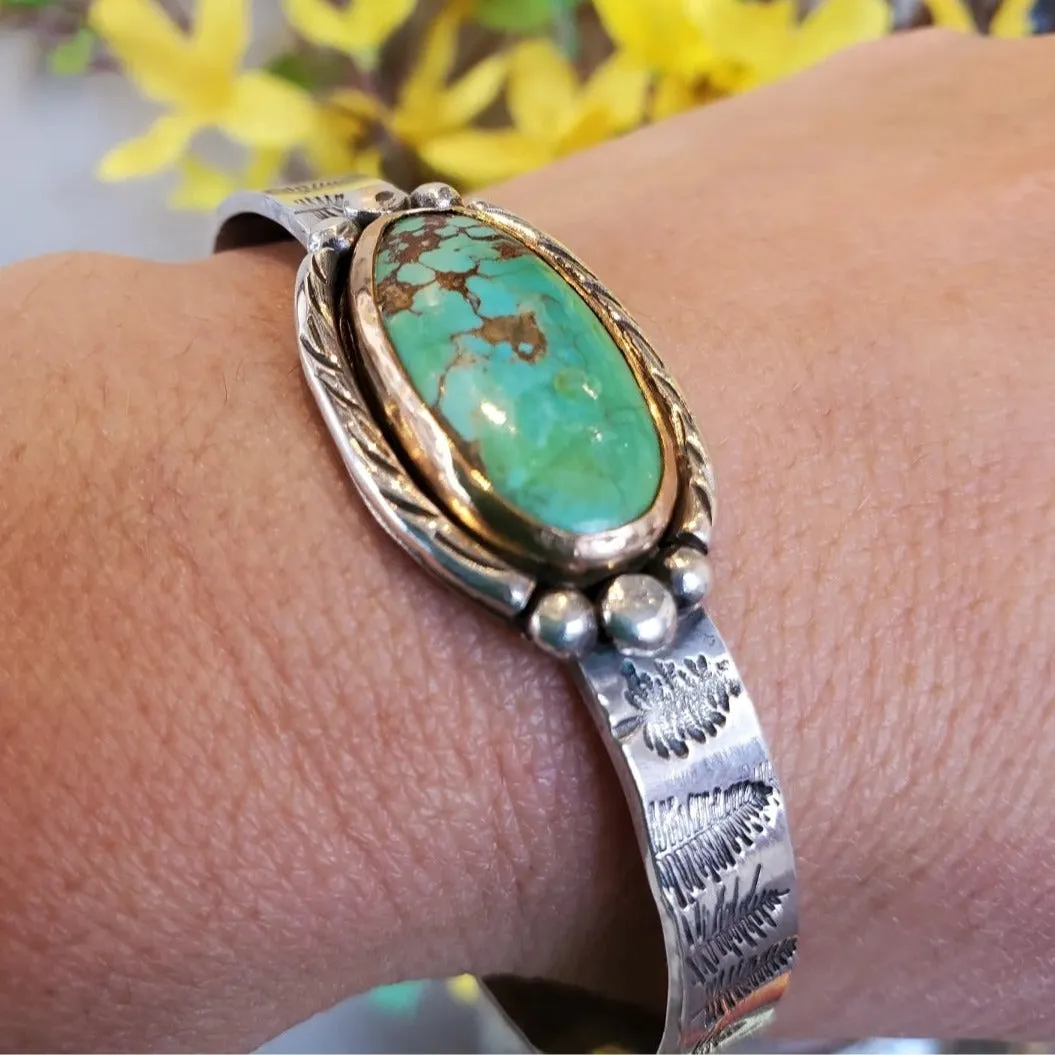 Turquoise and Tree Cuff