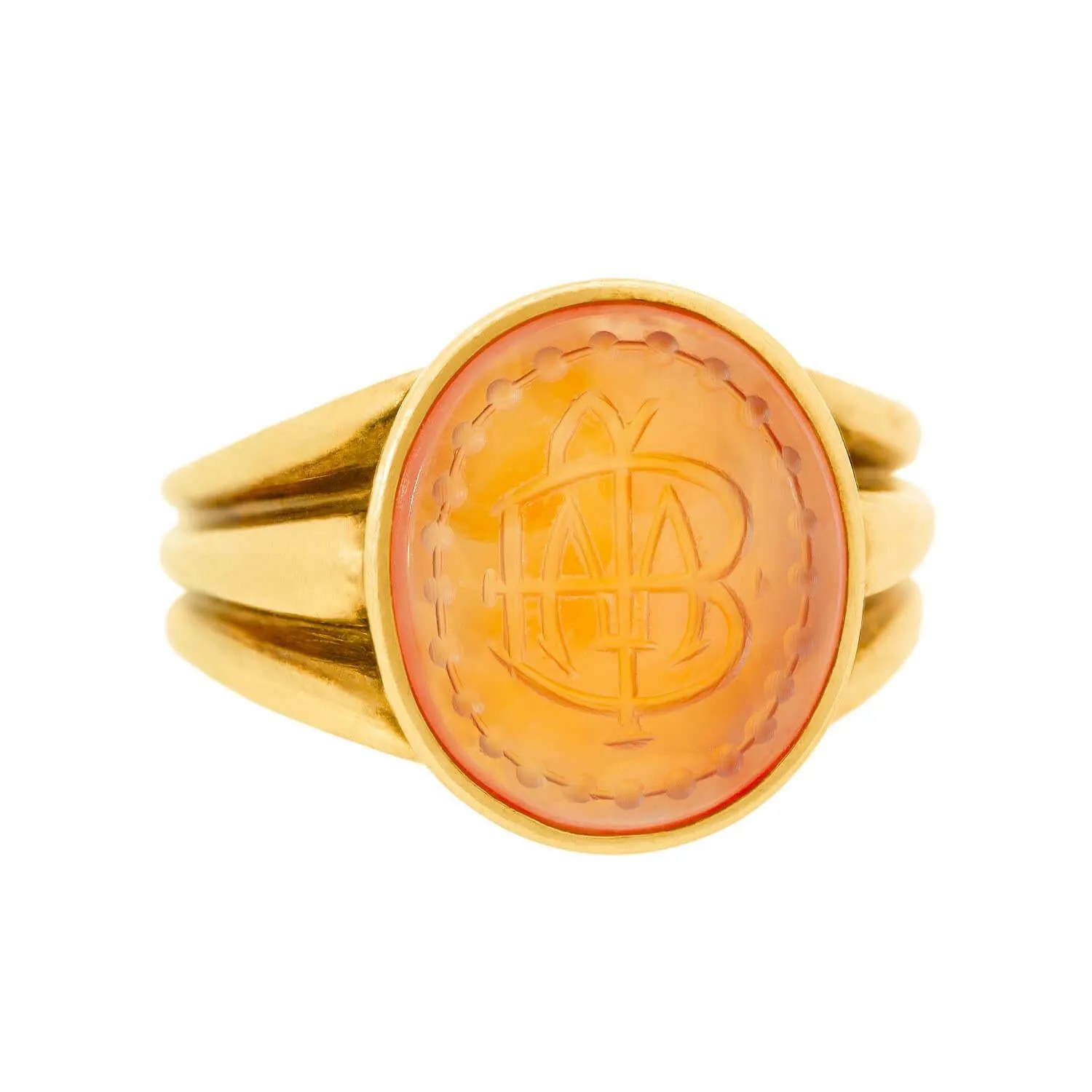 Victorian 18k Carved Carnelian Signet Ring