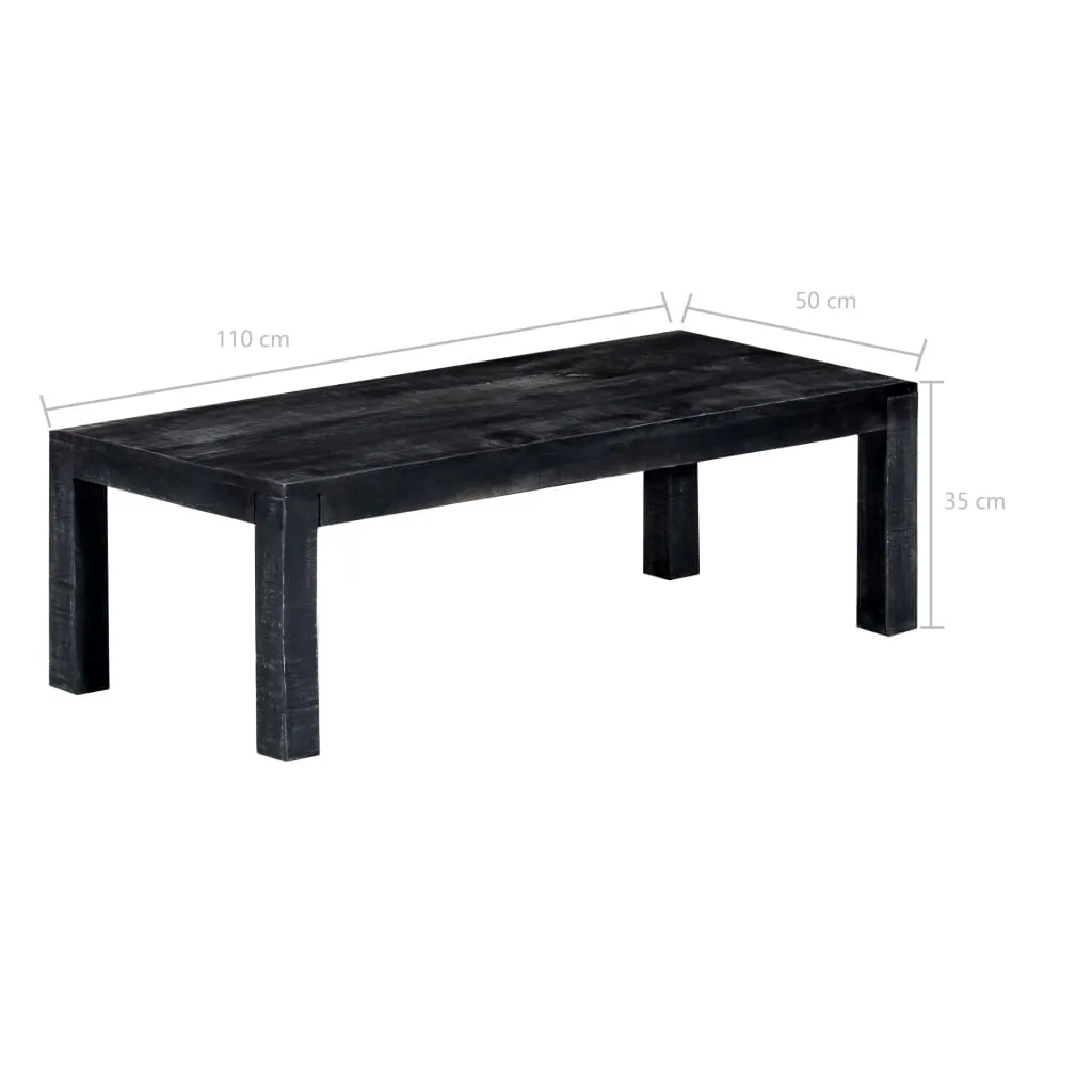 vidaXL Coffee Table Black 110x50x35 cm Solid Mango Wood